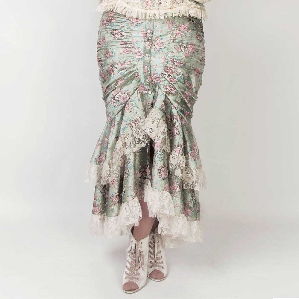Attitude Corsets - Flower mermaid skirt Jupe - Vert